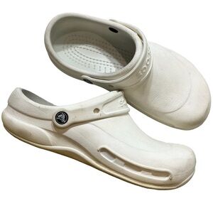 Crocs Bistro white clogs vented men 8 women 10 non slip shoes